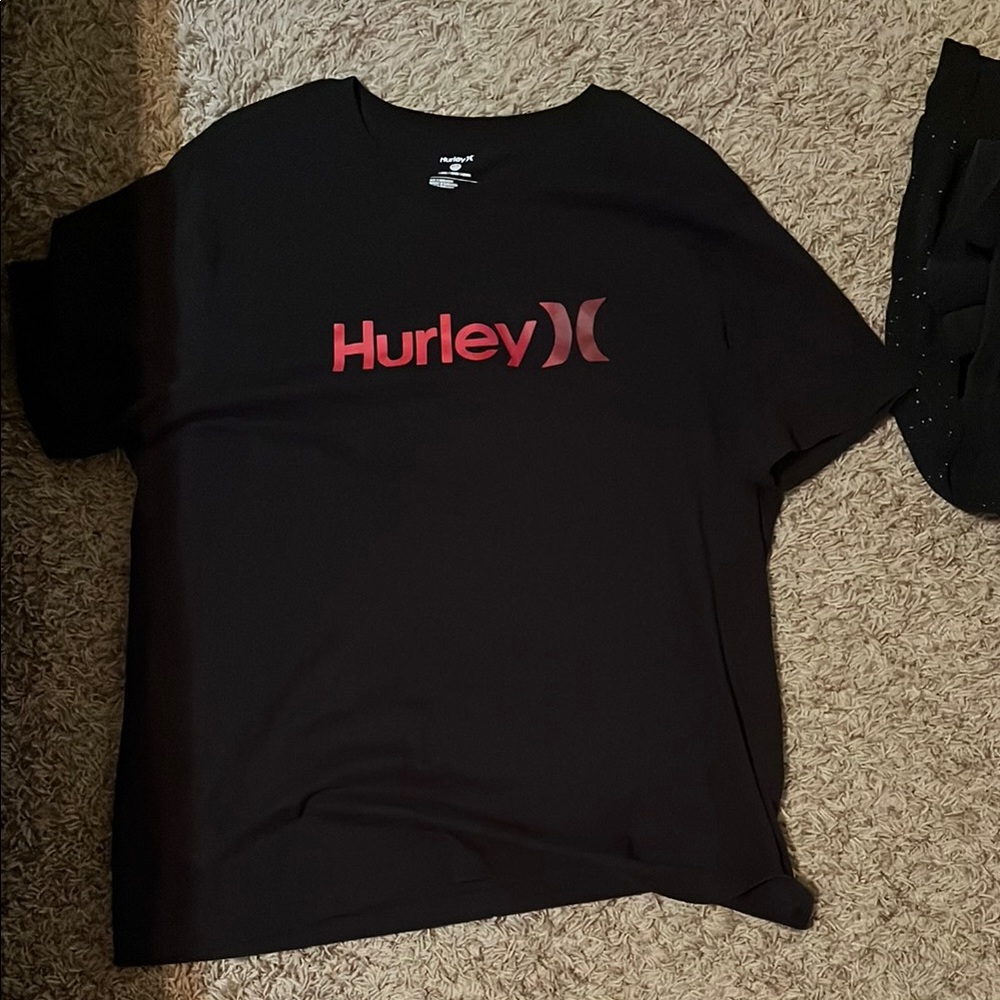 Hurley Black and Red Short Sleeve Tees